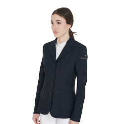 Chaqueta de concurso para mujer con corte anatómico de 4 botones Active Equestro Marine Marineblauw