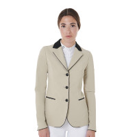 Veste de concours à 3 boutons femme Elegance Equestro Oxford tan
