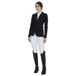 Veste de concours à 3 boutons femme Elegance Equestro Noir