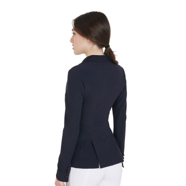 Veste de concours à 3 boutons femme Elegance Equestro Marine Bleu marine
