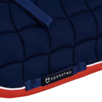 Zadeldekje pony White Trim Equestro Marine / rood Blauw Zadeldekje pony White Trim Equestro Marine / rood Blauw
