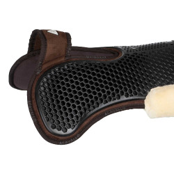 Schokdemper achter van suède met schapenvacht en voor van gel Acavallo Bruin / naturel Schokdemper achter van suède met schapenvacht en voor van gel Acavallo Bruin / naturel