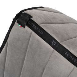 Tapis de selle obstacle en velours et tissu technique Equestro Gris / noir
