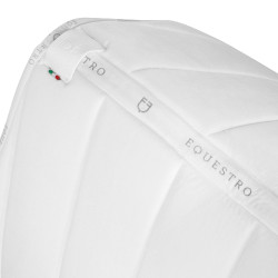 Tapis de selle obstacle en velours et tissu technique Equestro Blanc / blanc