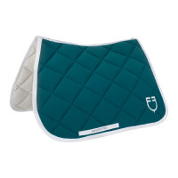 Tapis de selle obstacle en tissu technique White Line Edition Equestro Pétrol