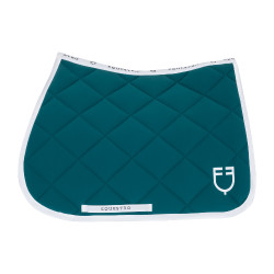 Zadeldekje springen van technische stof White Line Edition Equestro Petrol Blauw Zadeldekje springen van technische stof White Line Edition Equestro Petrol Blauw