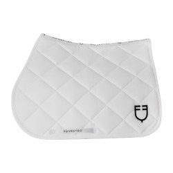 Zadeldekje springen van technische stof White Line Edition Equestro Wit