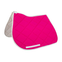 Tapis de selle obstacle en tissu technique respirant GP Equestro Fuchsia / blanc Rose