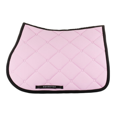 Tapis de selle obstacle en tissu technique Black Line Edition Equestro Bouquet orchidée Rose