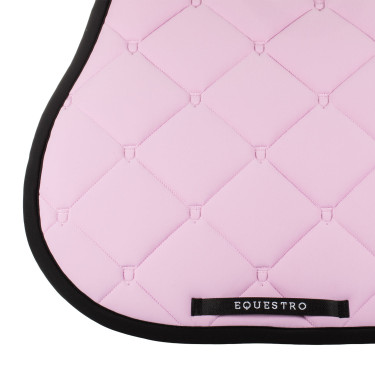 Zadeldek springen in technisch stof Black Line Edition Equestro Orchidee boeket Roze