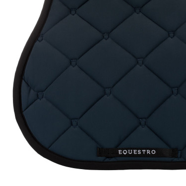 Tapis de selle obstacle en tissu technique Black Line Edition Equestro Marine Bleu marine