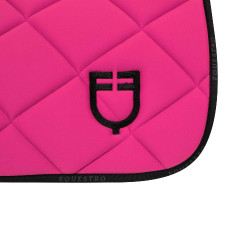 Tapis de selle obstacle en tissu technique avec logo GP Equestro Fuchsia / noir Rose