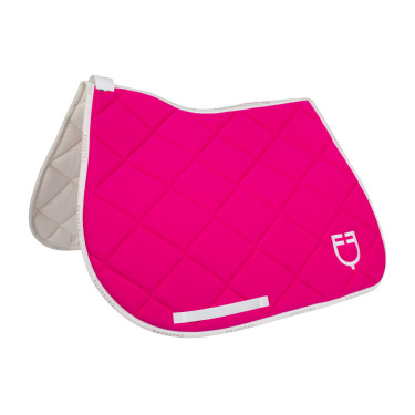 Zadeldekje springen in technische stof met GP Equestro-logo Fuchsia / wit Roze