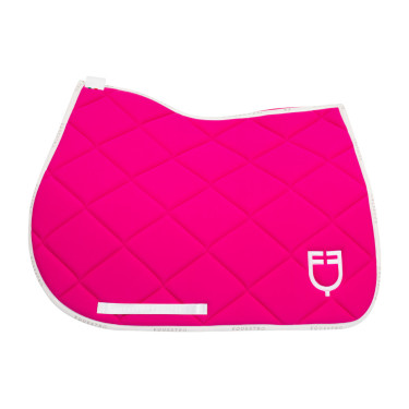 Zadeldekje springen in technische stof met GP Equestro-logo Fuchsia / wit Roze