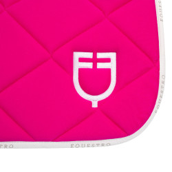 Zadeldekje springen in technische stof met GP Equestro-logo Fuchsia / wit Roze