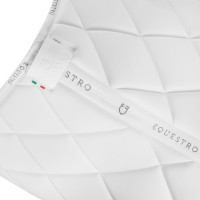 Tapis de selle obstacle en tissu technique avec logo GP Equestro Blanc / blanc