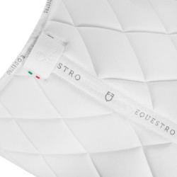 Tapis de selle obstacle en tissu technique avec logo GP Equestro Blanc / blanc