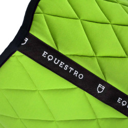 Tapis de selle obstacle en tissu technique avec logo brodé Black Line Edition Equestro Vert citron