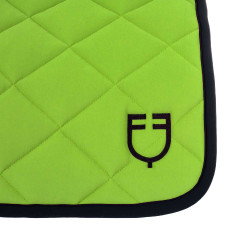 Tapis de selle obstacle en tissu technique avec logo brodé Black Line Edition Equestro Vert citron