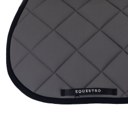 Tapis de selle obstacle en tissu technique avec logo brodé Black Line Edition Equestro Bleu vapeur Gris