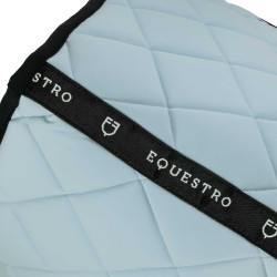 Tapis de selle obstacle en tissu technique avec logo brodé Black Line Edition Equestro Brume grise Bleu