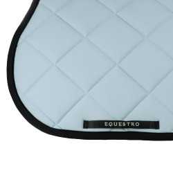 Tapis de selle obstacle en tissu technique avec logo brodé Black Line Edition Equestro Brume grise Bleu