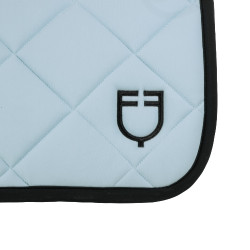Tapis de selle obstacle en tissu technique avec logo brodé Black Line Edition Equestro Brume grise Bleu