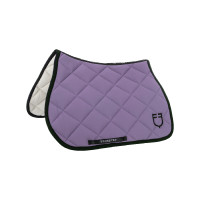 Tapis de selle obstacle en tissu technique avec logo brodé Black Line Edition Equestro Violet dahlia