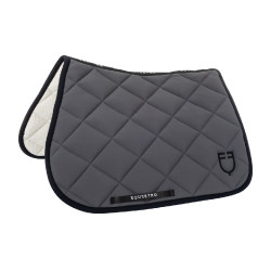 Zadeldoek springen in technische stof met geborduurd logo Black Line Edition Equestro Asfalt Grijs