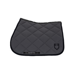 Tapis de selle obstacle en tissu technique avec logo brodé Black Line Edition Equestro Asphalte Gris