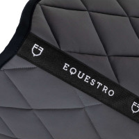 Zadeldoek springen in technische stof met geborduurd logo Black Line Edition Equestro Asfalt Grijs