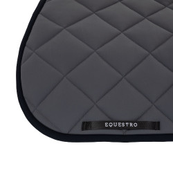 Zadeldoek springen in technische stof met geborduurd logo Black Line Edition Equestro Asfalt Grijs