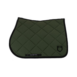 Tapis de selle obstacle en tissu technique avec logo brodé Black Line Edition Equestro Vert foncé / noir