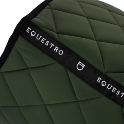 Tapis de selle obstacle en tissu technique avec logo brodé Black Line Edition Equestro Vert foncé / noir