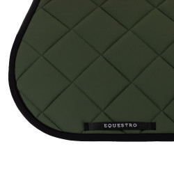 Tapis de selle obstacle en tissu technique avec logo brodé Black Line Edition Equestro Vert foncé / noir