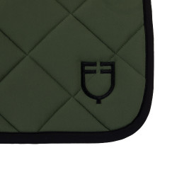 Tapis de selle obstacle en tissu technique avec logo brodé Black Line Edition Equestro Vert foncé / noir