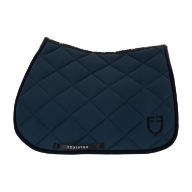 Zadeldoek springen in technische stof met geborduurd logo Black Line Edition Equestro Marine Marineblauw Zadeldoek springen in technische stof met geborduurd logo Black Line Edition Equestro Marine Marineblauw