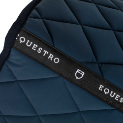 Tapis de selle obstacle en tissu technique avec logo brodé Black Line Edition Equestro Marine Bleu marine