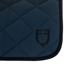 Tapis de selle obstacle en tissu technique avec logo brodé Black Line Edition Equestro Marine Bleu marine