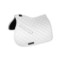 Tapis de selle obstacle en coton collection basique Equestro Blanc