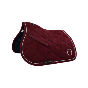 Tapis de selle obstacle en coton avec galons et logo Diamond Equestro Bordeaux