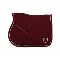 Tapis de selle obstacle en coton avec galons et logo Diamond Equestro Bordeaux