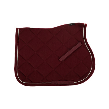 Tapis de selle obstacle en coton avec galons et logo Diamond Equestro Bordeaux