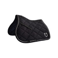 Tapis de selle obstacle en coton avec galons et logo Diamond Equestro Noir