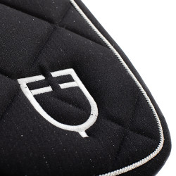 Tapis de selle obstacle en coton avec galons et logo Diamond Equestro Noir Tapis de selle obstacle en coton avec galons et logo Diamond Equestro Noir
