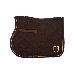 Tapis de selle obstacle en coton avec galons et logo Diamond Equestro Marron