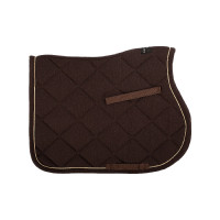 Tapis de selle obstacle en coton avec galons et logo Diamond Equestro Marron