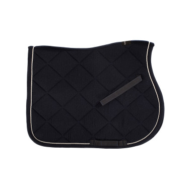 Zadeldek springen in katoen met biesjes en logo Diamond Equestro Marine Marineblauw