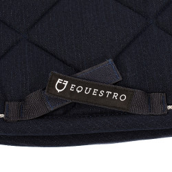 Zadeldek springen in katoen met biesjes en logo Diamond Equestro Marine Marineblauw