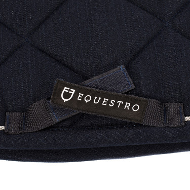 Zadeldek springen in katoen met biesjes en logo Diamond Equestro Marine Marineblauw